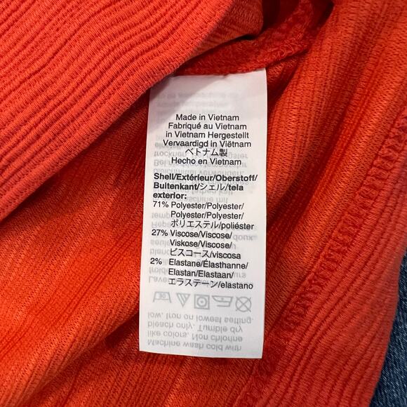NWT J. Crew Orange/Red Textured Button-Front Tank - Picture 6 of 9